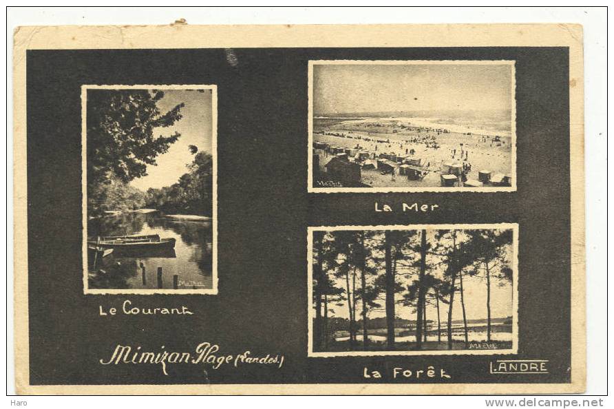 MIMIZAN - PLAGE - Carte 3 Vues (1105) - Mimizan