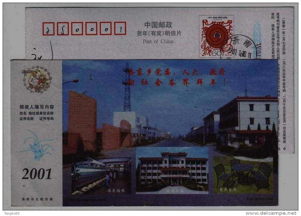 High-Speed Automatic Silk Reeling Machine,Textile,Steel Furniture,CN01 Luodong Town Industry Advert Pre-stamped Card - Textile