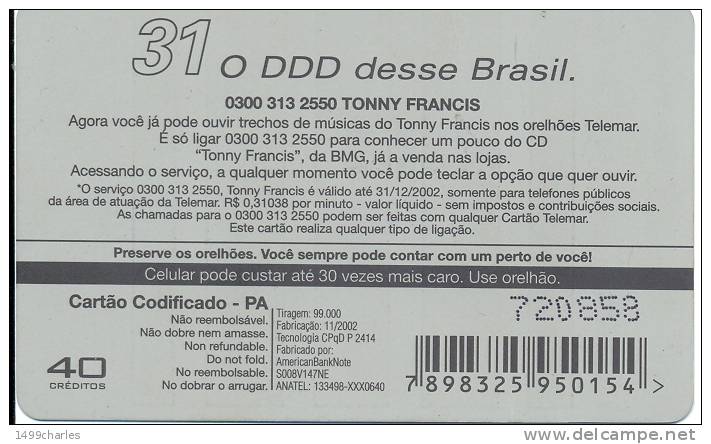 PREPAYEE  TELEMAR   40u - Brésil