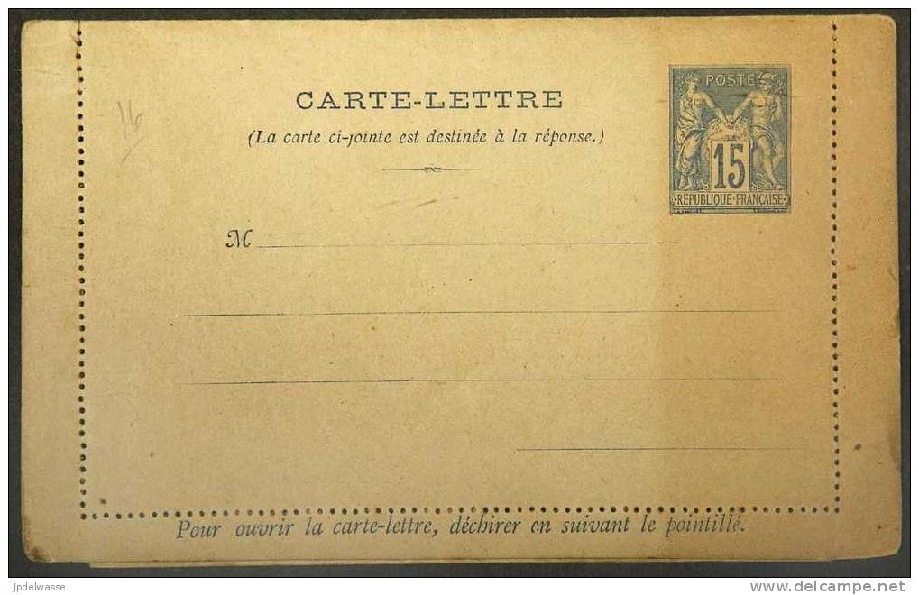 Carte-lettre Avec Réponse Payée Au Type Sage 15c Storch SAG J47 Non Circulée - Cartes-lettres