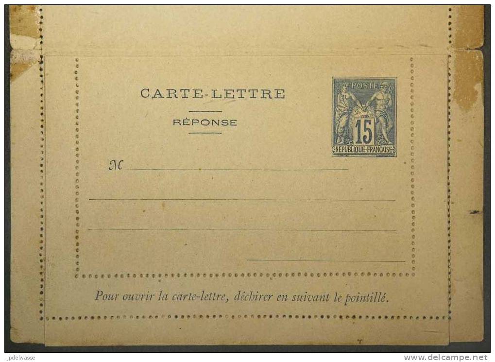 Carte-lettre Avec Réponse Payée Au Type Sage 15c Storch SAG J47 Non Circulée - Kartenbriefe