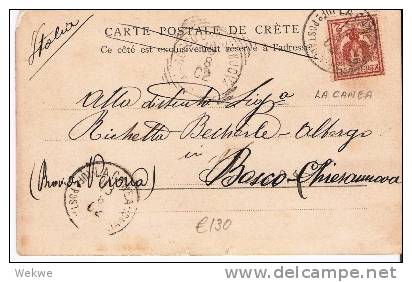 Ig023/  ITALIEN - LEVANT - Ital. Post-Argentur Canea 1902, AK - La Canea