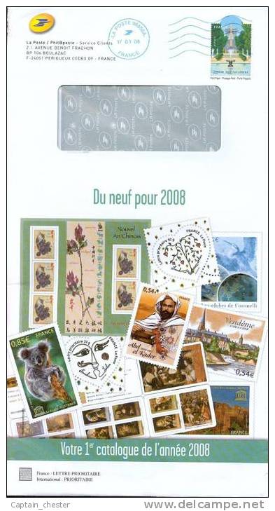 PRET A POSTER TSC PHILAPOSTE Timbre "  Jardins Des Tuileries  " (envoi Du 1er Catalogue 2008) - Prêts-à-poster: TSC Et Repiquages Semi-officiels