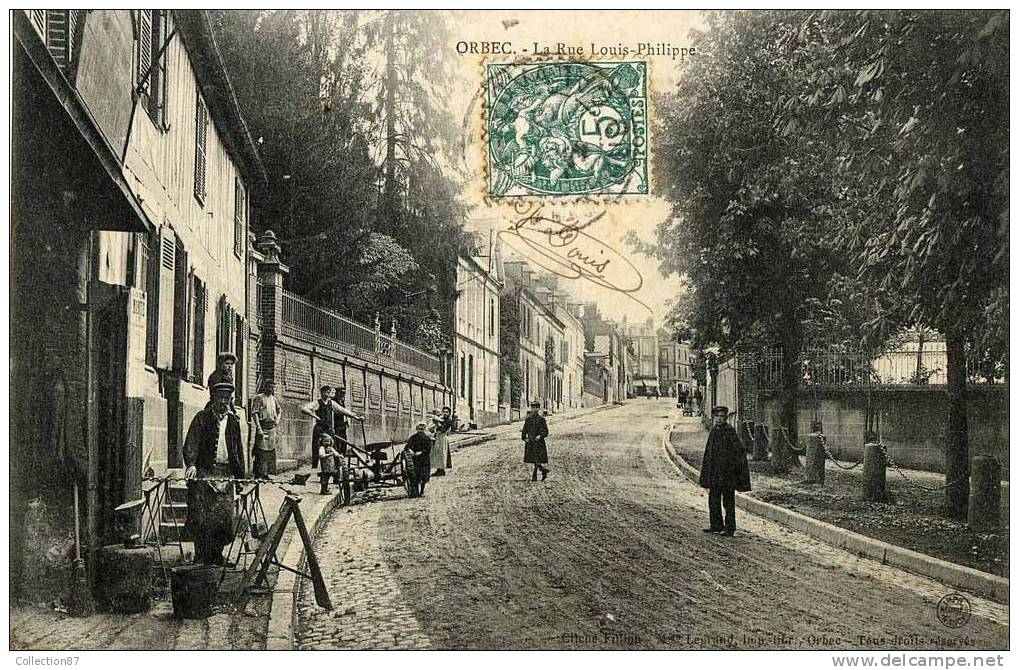 14 - CALVADOS - ORBEC - RUE LOUIS PHILIPPE - FORGERON CHARRON  MACHINE AGRICOLE - Orbec