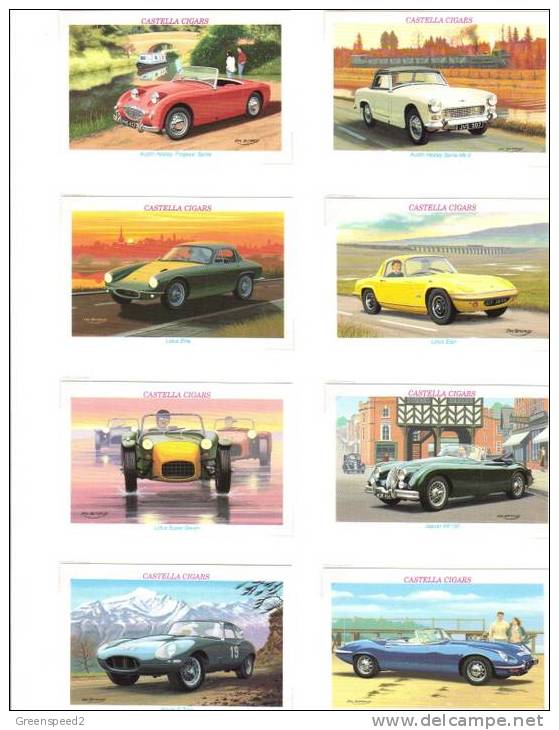 Classic Sports Cars - Full Set 30 Cards - Issued By Castella - With Unused Album -Mint Condition - Voitures