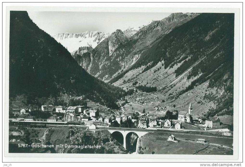 Schweiz/Suisse: AK Göschenen Mit Dammagletscher, 1932, 2 Scans - Göschenen