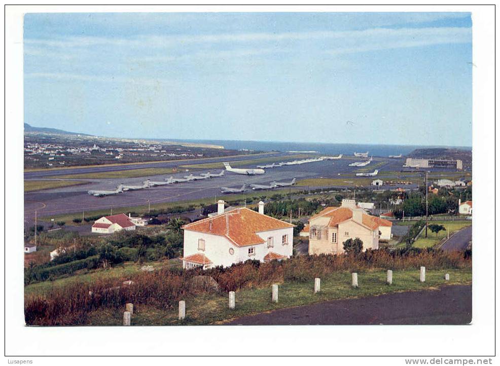 Portugal Cor 2321 – AÇORES AZORES AZOREN – ILHA TERCEIRA – VISTA PARCIAL DO AEROPORTO DAS LAJES AVIÃO AVION PLANE - Açores