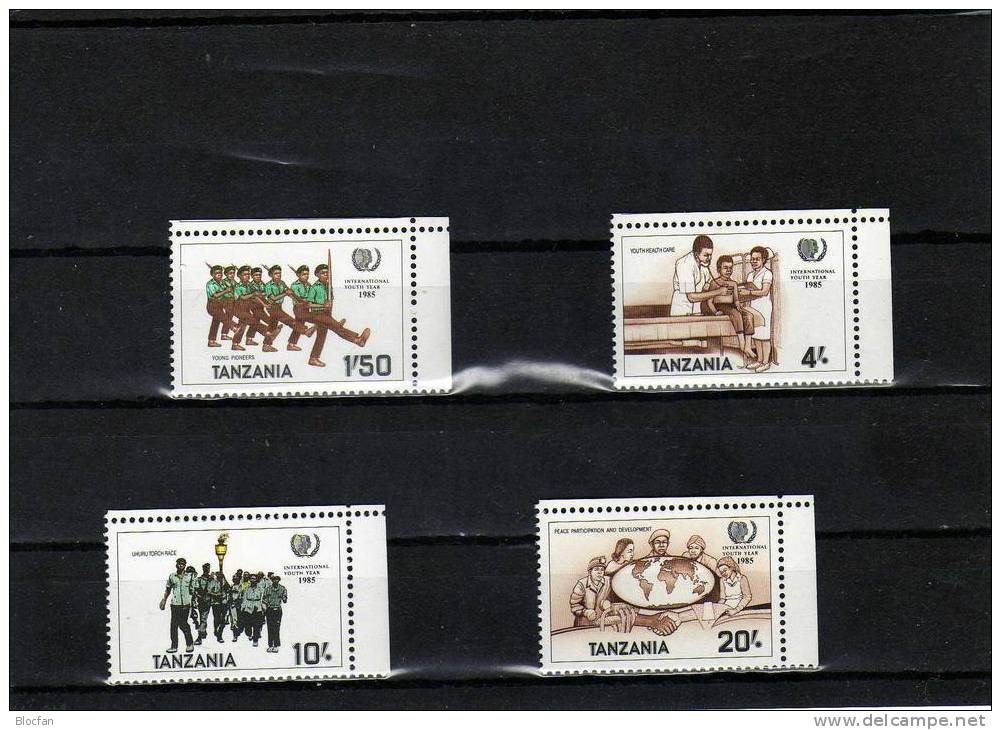 UNO-Jahr Der Jugend Arbeit Und Freizeit Tansania 288/1 Plus 4-Block ** 25€ UNESCO Bloc Youth Sheet From Africa - Tanzanie (1964-...)