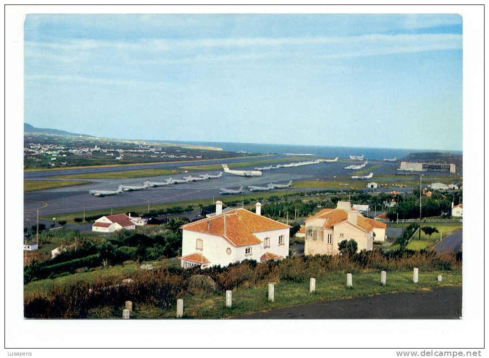 Portugal Cor 2324 – AÇORES AZORES AZOREN – ILHA TERCEIRA – VISTA PARCIAL DO AEOPORTO DAS LAJES AVIÃO AVION PLANE - Açores