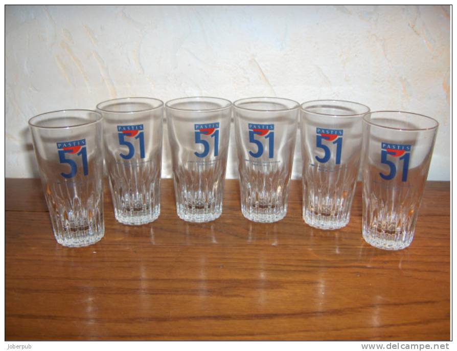 LOT DE SIX VERRES PASTIS 51 - Glasses