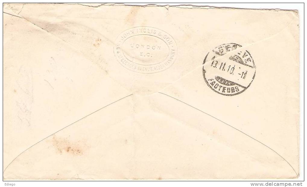 LETTRE 1910  LONDON - GENEVE - Lettres & Documents