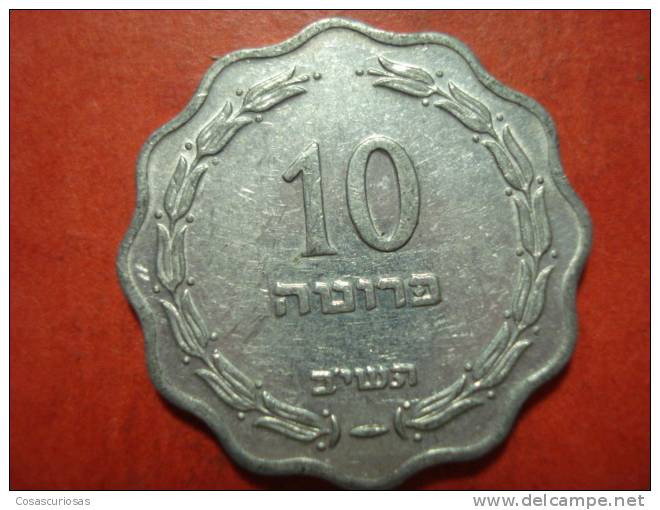 3156  ISRAEL    10 PRUTOT     AÑO / YEAR   1952    XF- - Israel