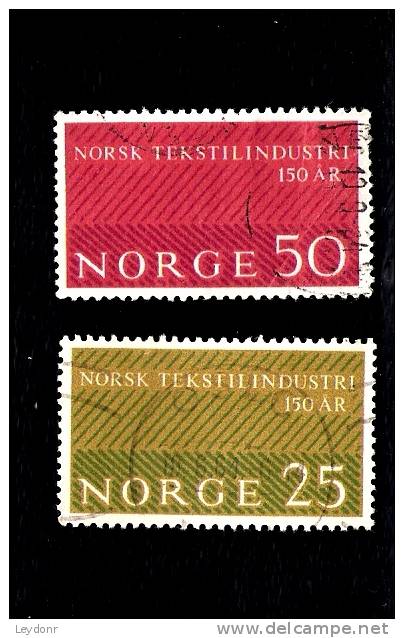 Norway - Scott # 443 And 445 Norwegian Textile Industry - Gebruikt