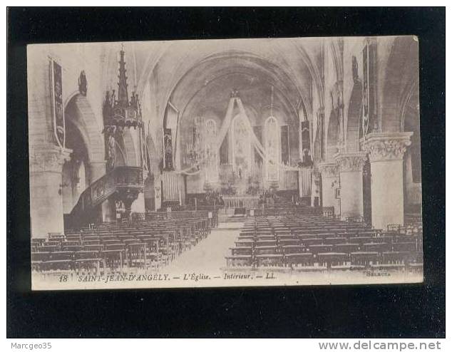 Saint Jean D'angély L'église Intérieur édit.LL N° 18 Décorée Belle Carte - Saint-Jean-d'Angely