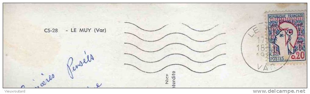 CPSM.   LE MUY. 4 VUES ET BLASON. DATEE 1964. DENTELLEE. - Le Muy