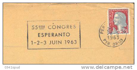 1963  France  66 Perpignan   Esperanto  Sur Devant De Lettre - Esperanto