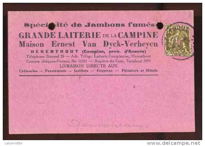 LetDoc. 480. Allégories Cérès 10c N°337 Carte Réponse De La Maison Ernest Van Dyck-Verheyen à Herenthout ( Anvers) - Covers & Documents