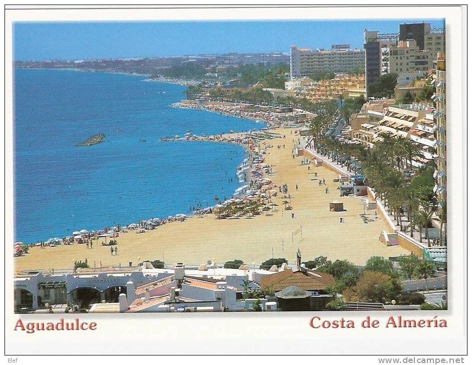 AGUADULCE (Almeria) : Playa ( Filet De Volley-Ball),  Vista General  ; TB - Almería
