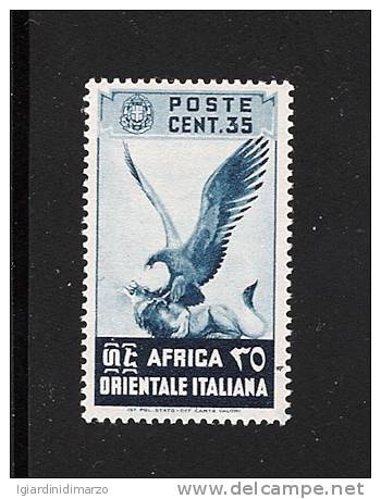 AFRICA ORIENTALE ITALIANA - 1938: Valore Nuovo Stl Da 35 C. Serie PITTORICA - In Ottime Condizioni - DC2029. - Italian Eastern Africa