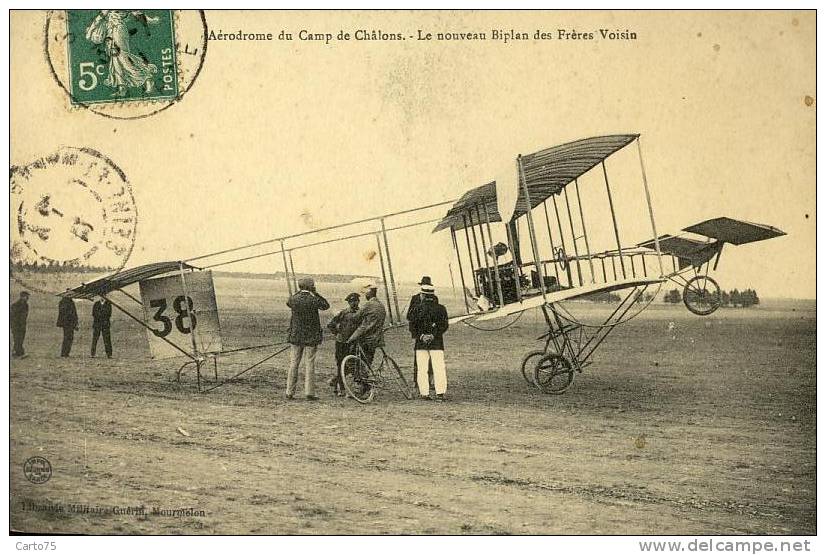 AVIATION - Aérodrome Camp Châlons - Nouveau Biplan Frères Voisin - ....-1914: Précurseurs