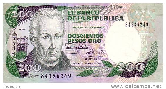 COLOMBIE   200 Pesos Oro   Daté Du 01-04-1991   Pick 429d    ***** BILLET  NEUF ***** - Colombie