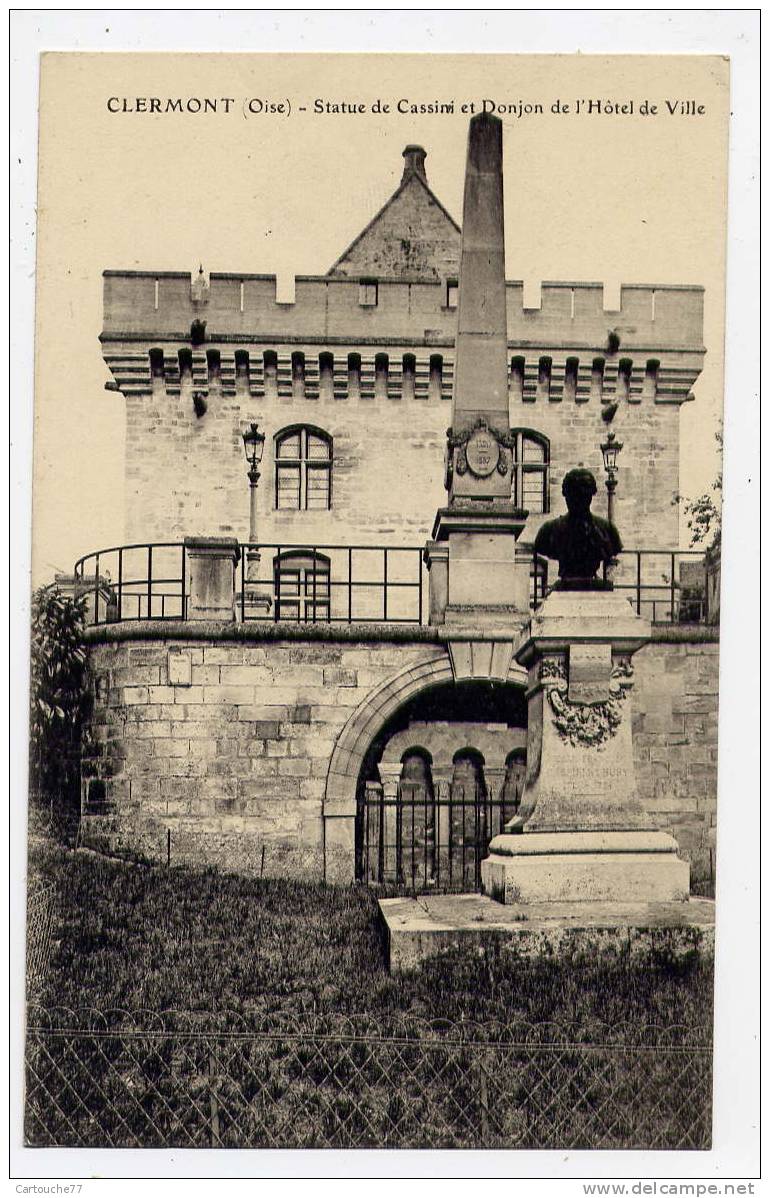 P5 - CLERMONT - Statue De CASSINI Et Donjon De L'Hôtel De Ville - Clermont