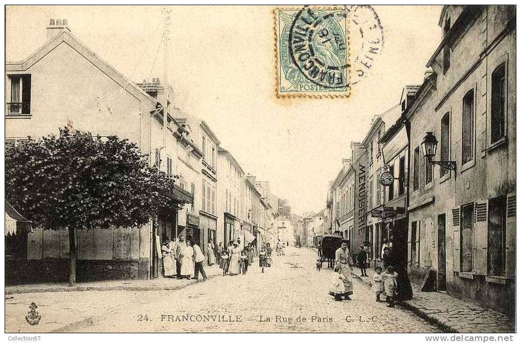 95 - VAL D´OISE - FRANCONVILLE  - RUE De PARIS - BOUCHERIE Et BOUCHER à GAUCHE - Franconville