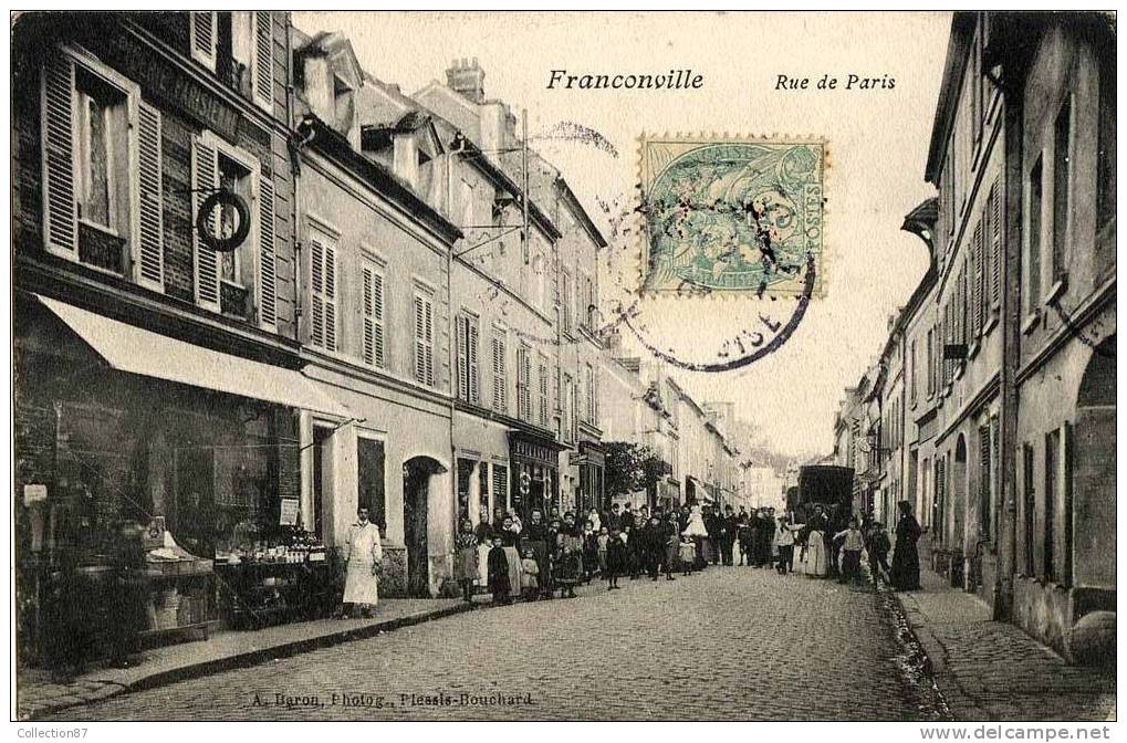 95 - VAL D´OISE - FRANCONVILLE  - RUE De PARIS - EPICERIE - GROSSE ANIMATION - Franconville