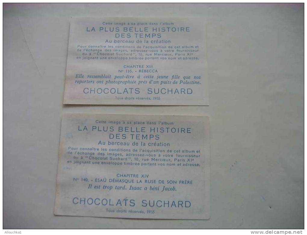2 CHROMOS ET IMAGES CHOCOLAT SUCHARD LA + BELLE HISTOIRE DES TEMPS: VOIR LES TITRES AU VERSO -  DE : 1955-- N° 150-151- - Suchard