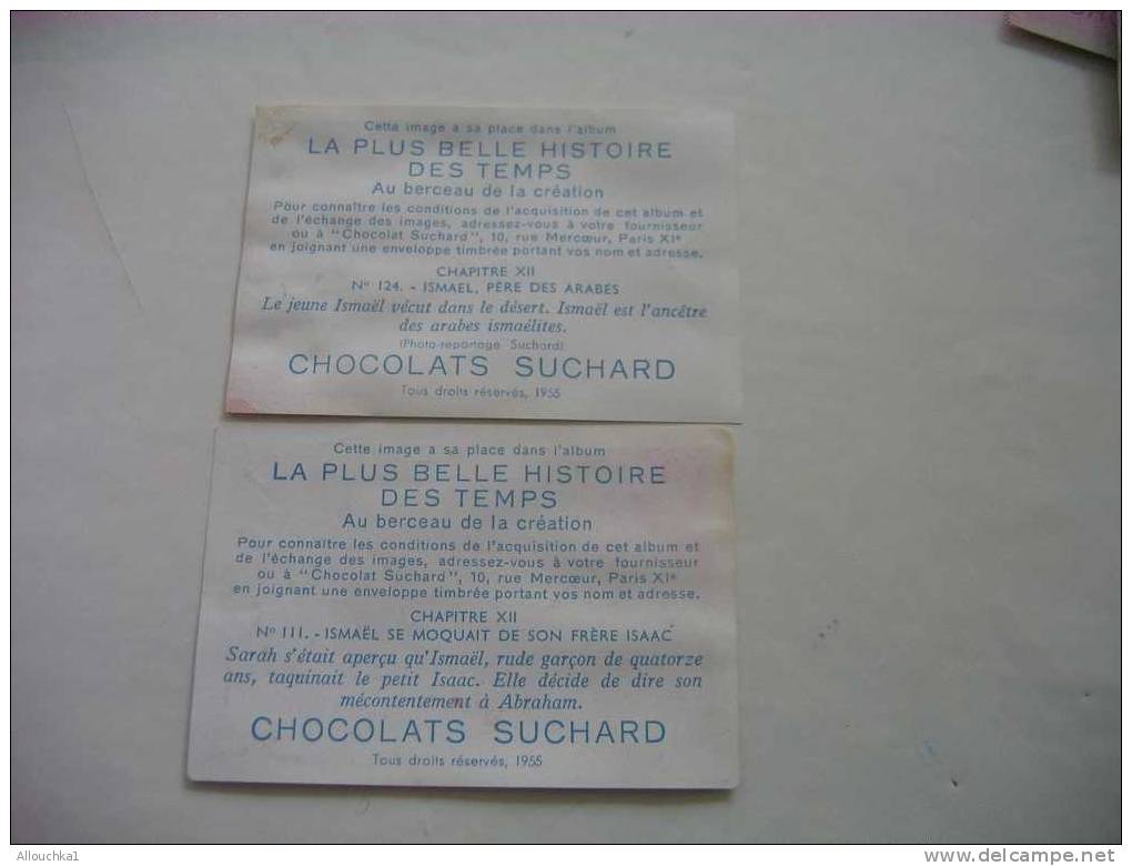 2 CHROMOS ET IMAGES CHOCOLAT SUCHARD LA + BELLE HISTOIRE DES TEMPS: VOIR LES TITRES AU VERSO -  DE : 1955-- N° - Suchard