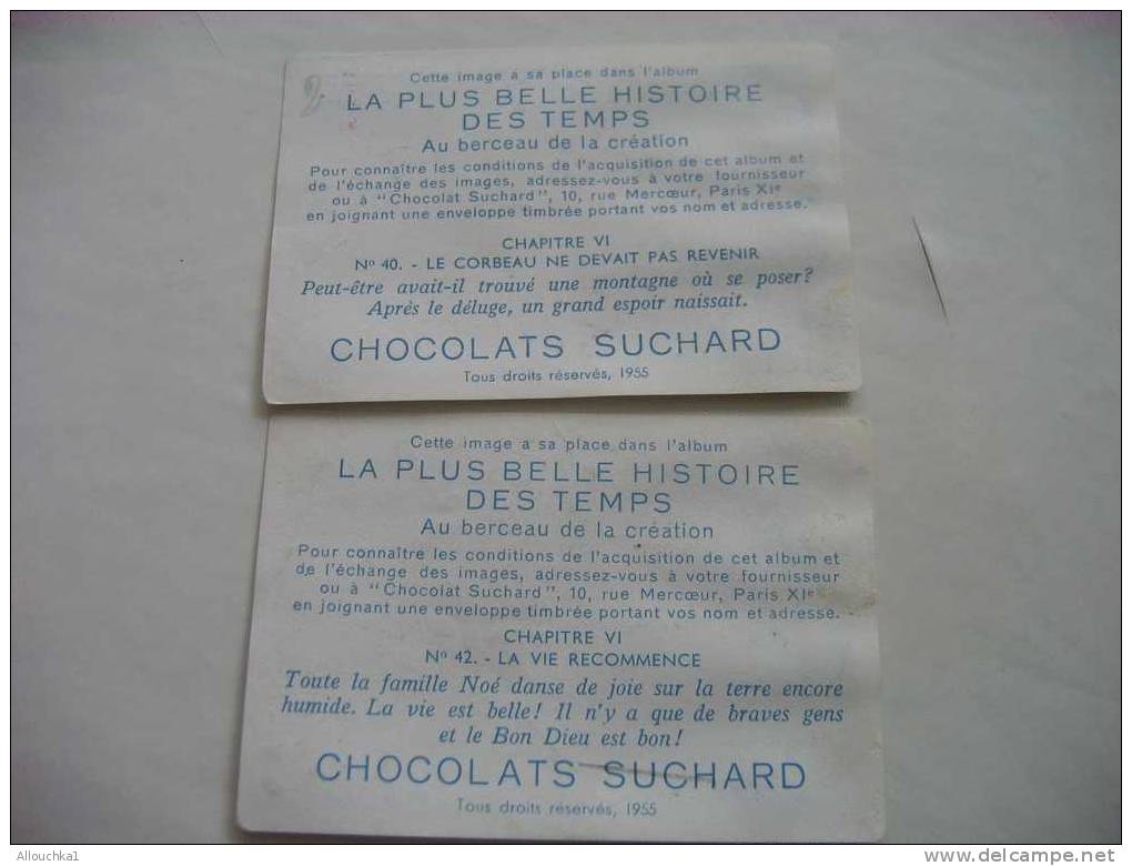 2 CHROMOS ET IMAGES CHOCOLAT SUCHARD LA + BELLE HISTOIRE DES TEMPS: VOIR LES TITRES AU VERSO -  DE : 1955-- N° - Suchard