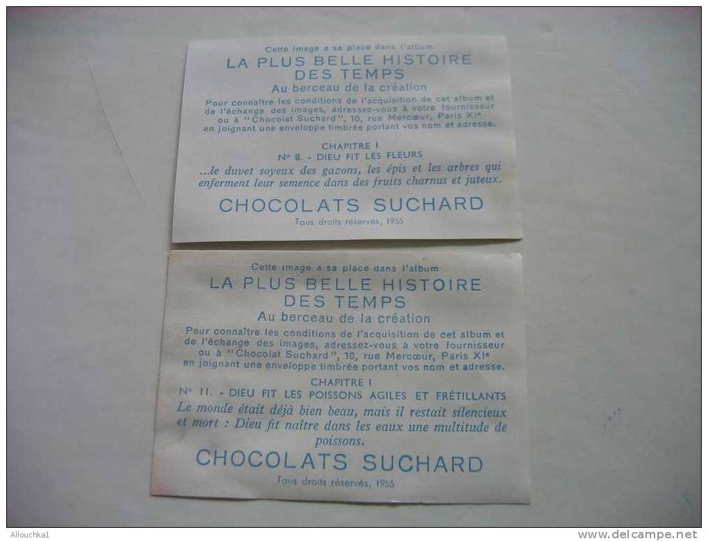 2 CHROMOS ET IMAGES CHOCOLAT SUCHARD LA + BELLE HISTOIRE DES TEMPS: VOIR LES TITRES AU VERSO -  DE : 1955-- N° - Suchard