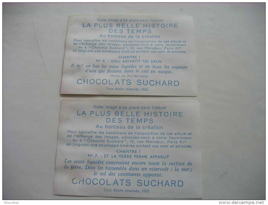 2 CHROMOS ET IMAGES CHOCOLAT SUCHARD LA + BELLE HISTOIRE DES TEMPS: VOIR LES TITRES AU VERSO -  DE : 1955-- N° - Suchard