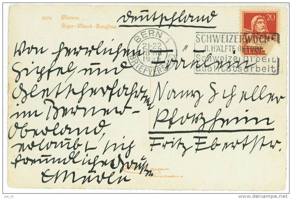 Schweiz/Suisse: AK Mürren, 1929, 2 Scans - Mürren