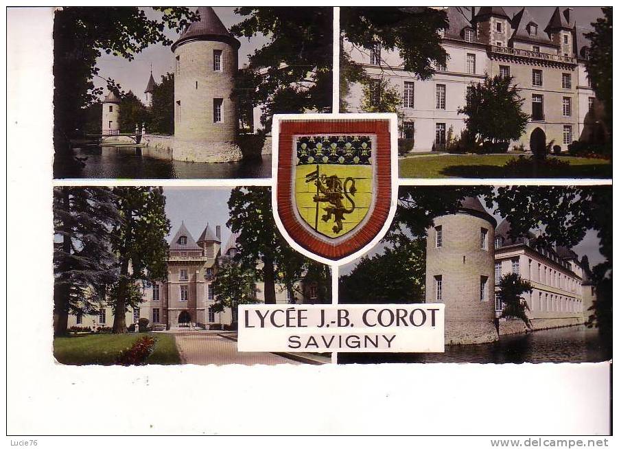 SAVIGNY  -   Divers Aspect Du  LYCEE  J. B.  COROT   - 4 Vues Et Blason - Savigny Sur Orge