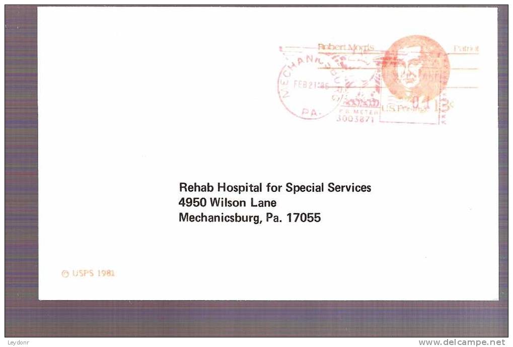 Postal Card - Robert Morris - Scott # UX93 - 1981-00