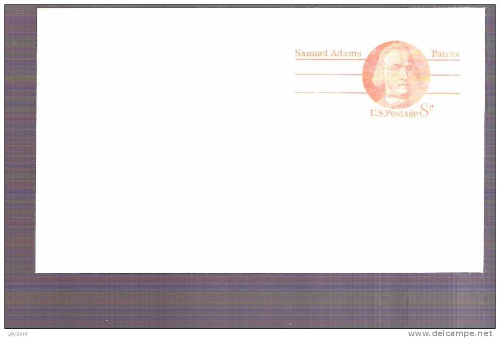 Postal Card -Samual Adams - Scott # UX66 - 1961-80