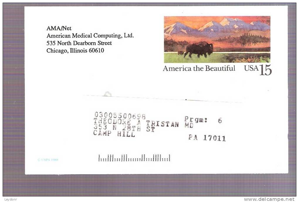 Postal Card - American Buffalo And Prairie - Scott # UX120 - 1981-00