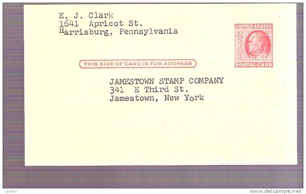 Postal Card - B. Franklin - Scott # UX38 - 1941-60