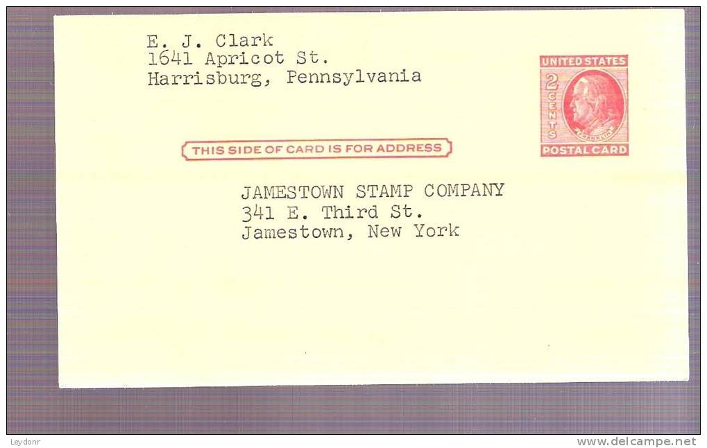 Postal Card - B. Franklin - Scott # UX38 - 1941-60