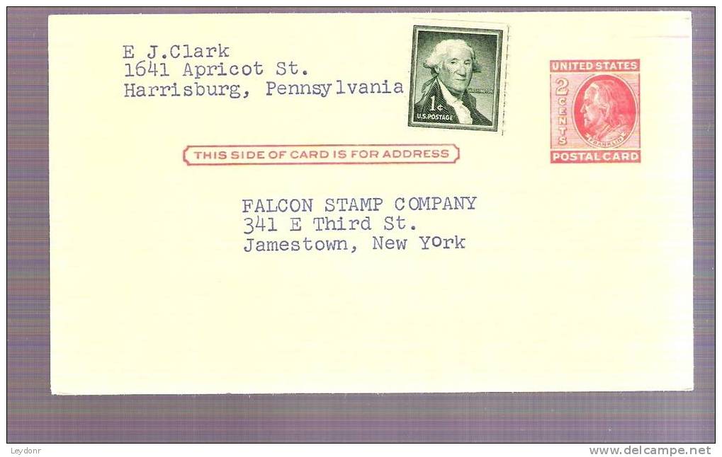 Postal Card - B. Franklin - Scott # UX38 - 1941-60