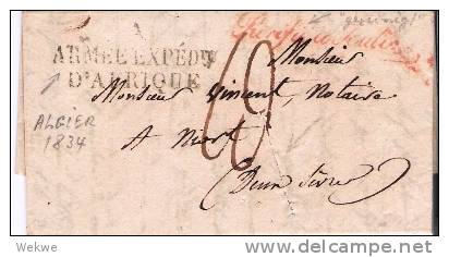 Faf018a ALGERIEN - Feldpost 1834 (Seuchenpost) Geschlitzt Und Gereinigt (desinfected Mail) - Briefe U. Dokumente