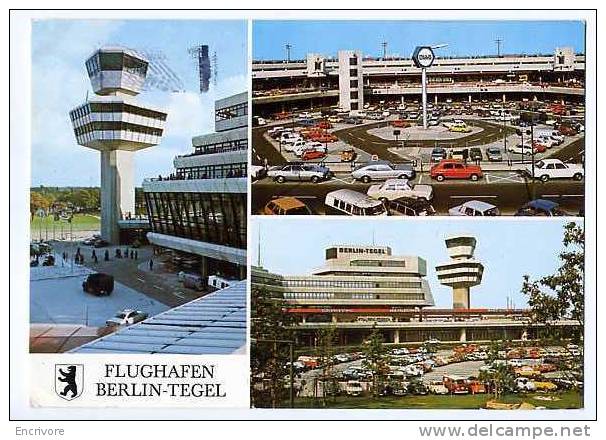 Cpsm FLUGHAFEN BERLIN TEGEL  Aeroport De Berlin  Tour De Controle Et PARKING - Tegel