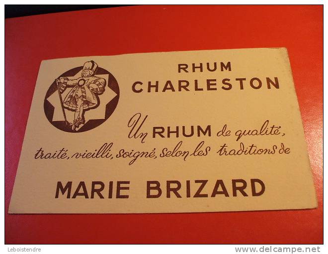 BUVARD -RHUM CHARLESTON UN RHUM DE QUALITE-MARIE BRIZARD-TAILLE: 21X13.5CM - Liqueur & Bière