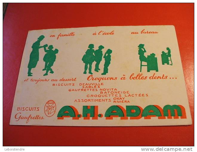 BUVARD -A.H.ADAM BISCUITS GAUFRETTES-TAILLE: 21X14CM - Sucreries & Gâteaux
