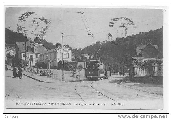 76 // BON SECOURS, La Ligne Du Tramway, ND 243, ANimée, - Bonsecours