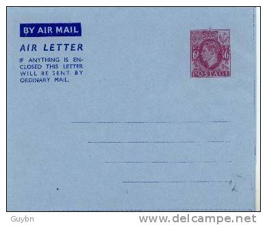 ( Grande Bretagne Air Letter Aerogramme King Georges VI - Covers & Documents