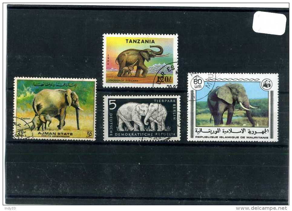 - ENSEMBLE DE TIMBRES SUR LES ELEPHANTS . PAYS DIVERS . - Elefanten