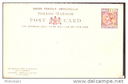 Tobago 1½d+1½d QV UPU Reply Post Card Postal Stationary MINT As Per Scan # A01-125B - Trinidad & Tobago (1962-...)