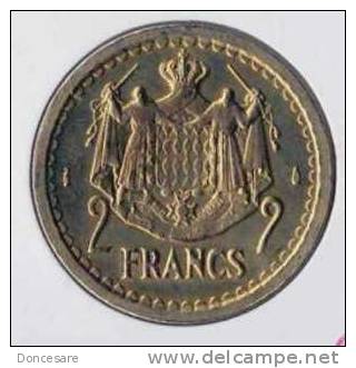 ** 2 FRANCS  MONACO 1945 BRONZE SANS DATE SUP  **E116** - 1949-1956 Francos Antiguos